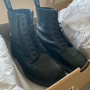 1460 PASCAL WOMEN'S LEATHER ZIPPER LACE UP BOOTS